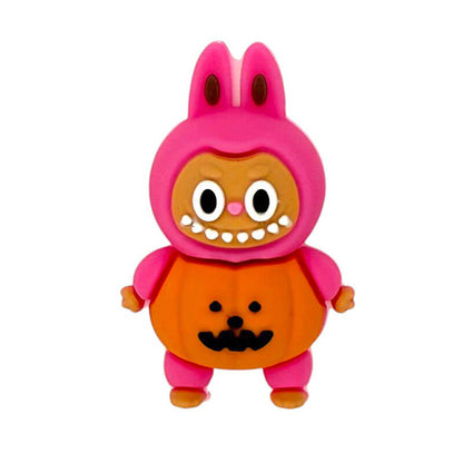 20Pcs Silicone 3D Focal Beads Bunny Costume Figure Holding Hands 9