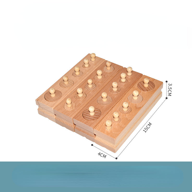 Wooden Knobbed Cylinder Montessori Toys Sorting Toy 5