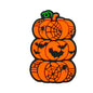 Silicone Focal Beads Halloween Pumpkin Stack with Bat Spider Web Pattern