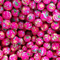 50pcs 15mm Medical Series Silicone Beads Rose Red Printed Design