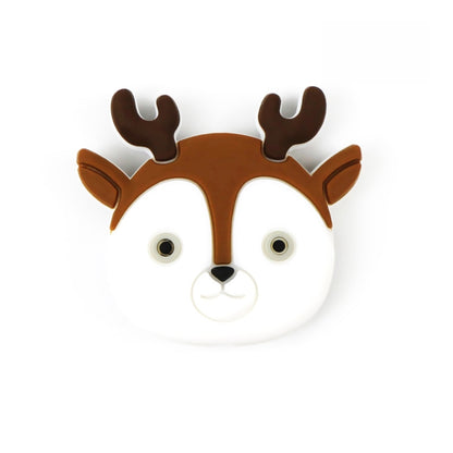 Silicone Focal Beads Cartoon Colorful Deer with Antlers 11