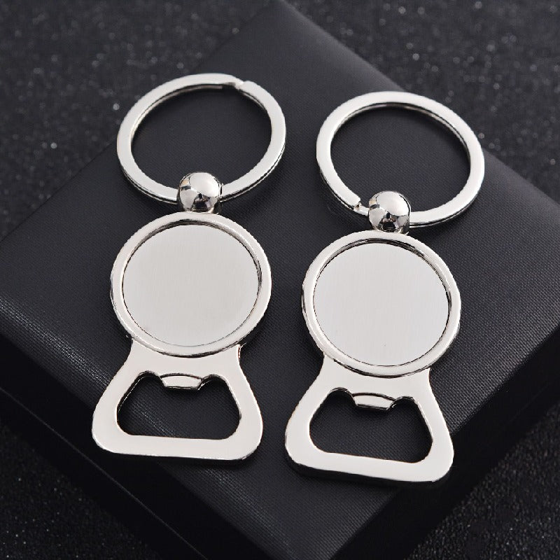 Metal Bottle Opener Sublimation Keychain Zinc Alloy Design 2