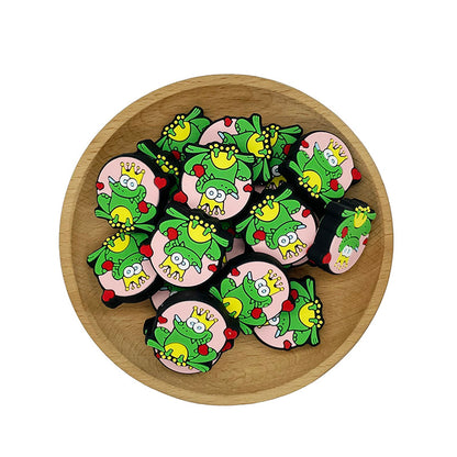 20pcs Silicone Focal Beads Crown Frog Sitting Pose 2
