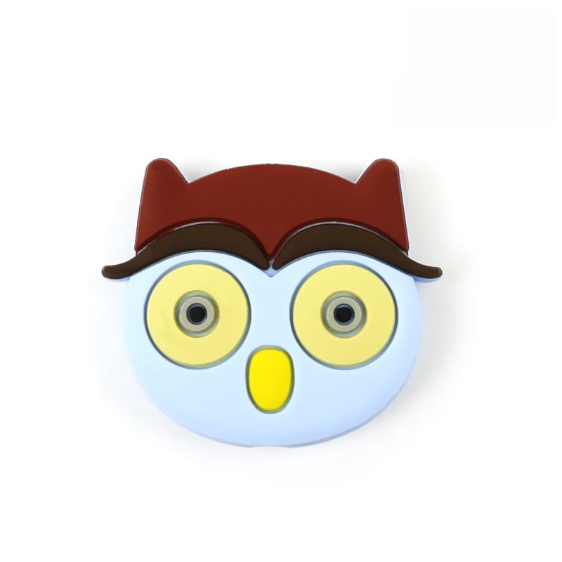 Silicone Focal Beads Cute Owl Front Facing Design 8