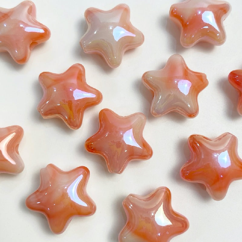50pcs 22x10mm UV Finish Gradient Star Acrylic Beads 10