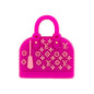 20pcs Silicone Focal Beads Pink Handbag Design with Pattern Detail 3