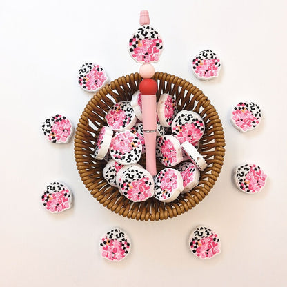 20pcs Silicone Focal Beads Lets Go Girls With Text Design 2