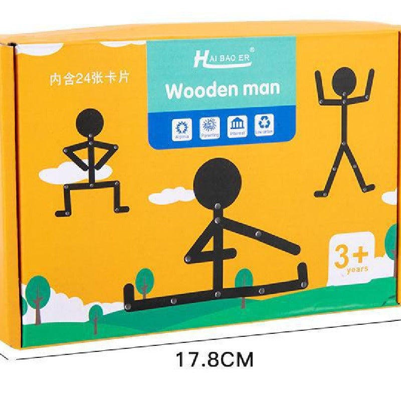 Wooden Puzzle Montessori Toys Sports Figures Educational Toy 5