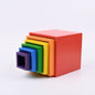 Wooden Rainbow Stacking Boxes Educational Stacking Toy 6pcs Set