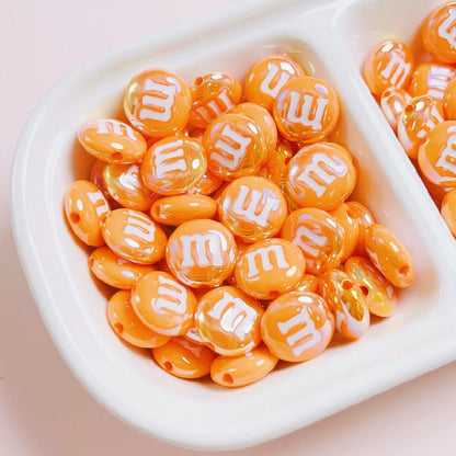 10pcs 14mm M Beans Acrylic Beads Jewelry Making Craft Supplies 13