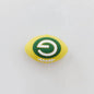 20Pcs Silicone 3D Focal Beads Yellow Rugby Ball Front Facing 6