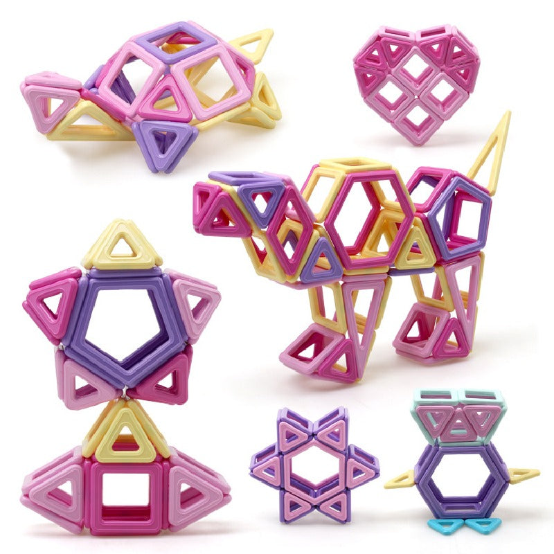 Plastic Magnetic Tiles Building Blocks Educational Toy 2