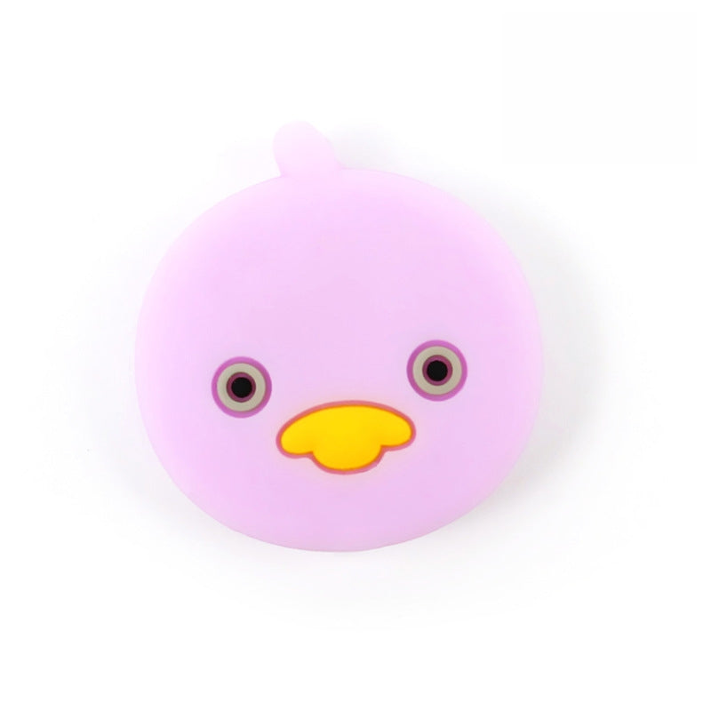 Silicone Focal Beads Cartoon Duck Round Face with Beak 8