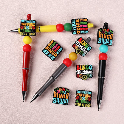 Silicone 3D Focal Beads Bingo Game Team with Number Detail 5