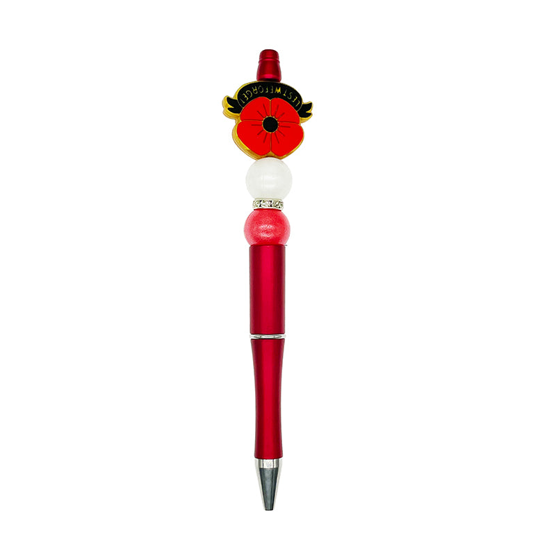 20pcs Silicone Focal Beads Lest We Forget Poppy with Banner 3