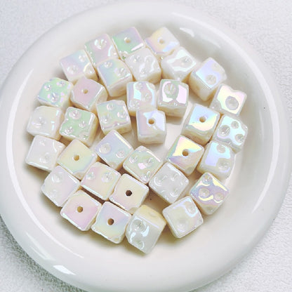 10pcs 14.5mm Light In The Dark Acrylic Cheese Cube Beads 11