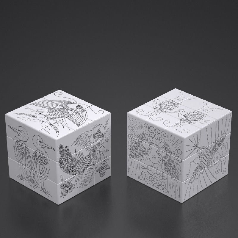 Plastic Fidget Cube Puzzle Toy 5.7cm Size 4