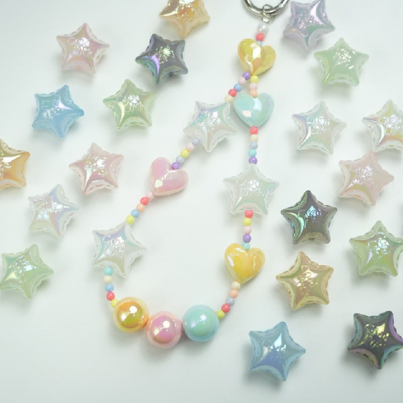 50pcs 25x16mm UV Finish Jelly Five-Pointed Star Acrylic Beads 3