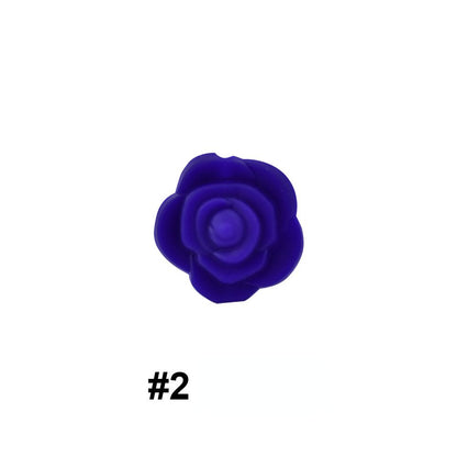 50pcs Silicone Focal Beads Rose Flower Double-Sided Design 6