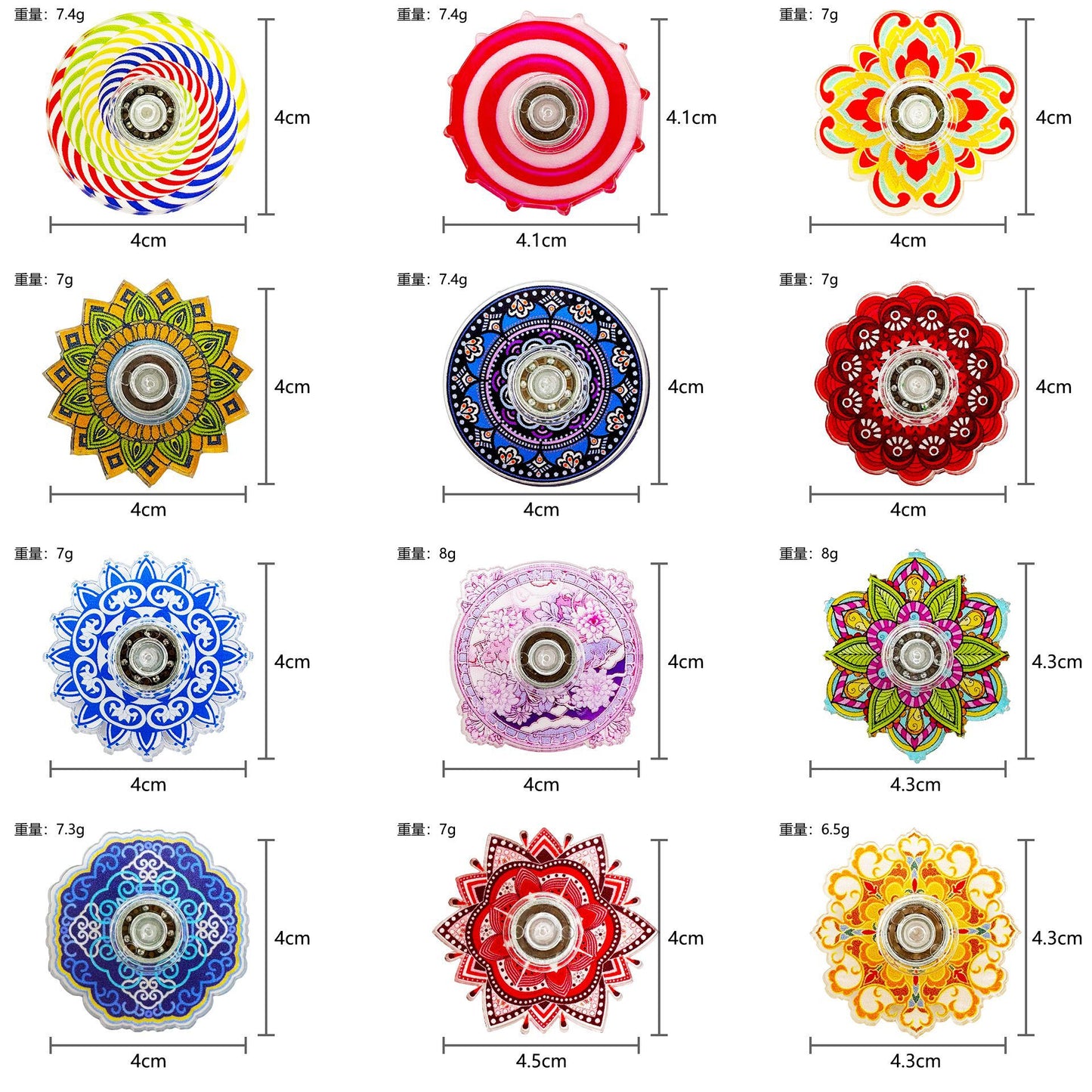 Plastic Mandala Pattern Fidget Spinner Stress Relief Toy 2