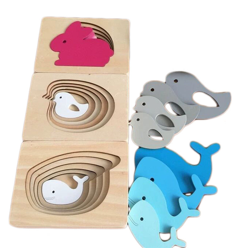 Wooden Multi Layered Gradient Puzzle Montessori Toys for Toddlers 2