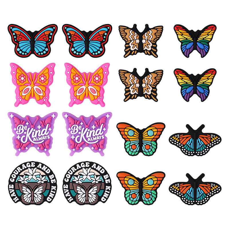 Silicone Focal Beads Butterfly Eight Styles Variety Design 8