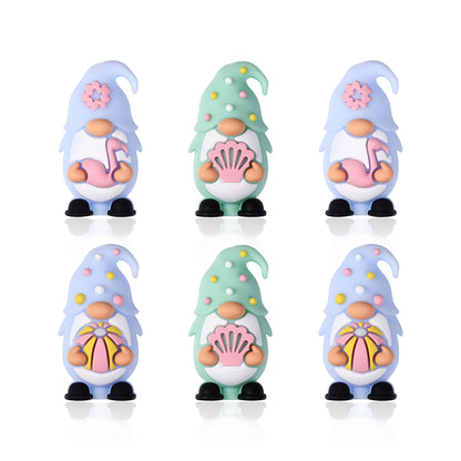 20Pcs Silicone 3D Focal Beads Summer Dwarf With Flower Detail 9