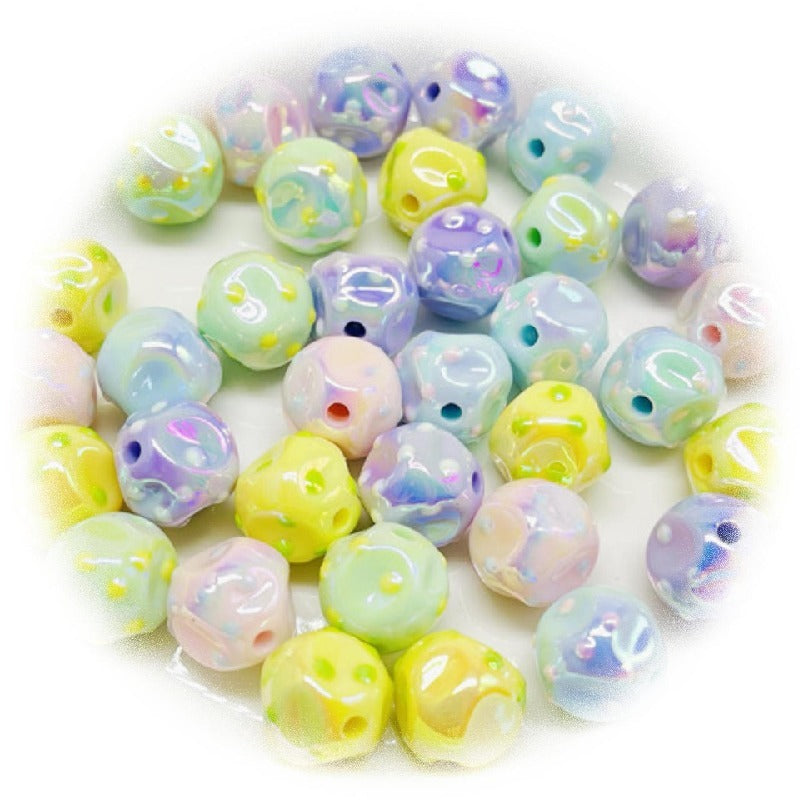 10pcs 16mm Dot Fig Acrylic Beads UV Finish DIY Bracelet Making 5