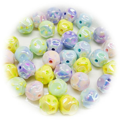 10pcs 16mm Dot Fig Acrylic Beads UV Finish DIY Bracelet Making 5