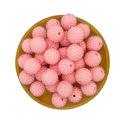 50pcs Rhinestone Bubblegum Acrylic Beads Transparent Rhinestone Embellished 13