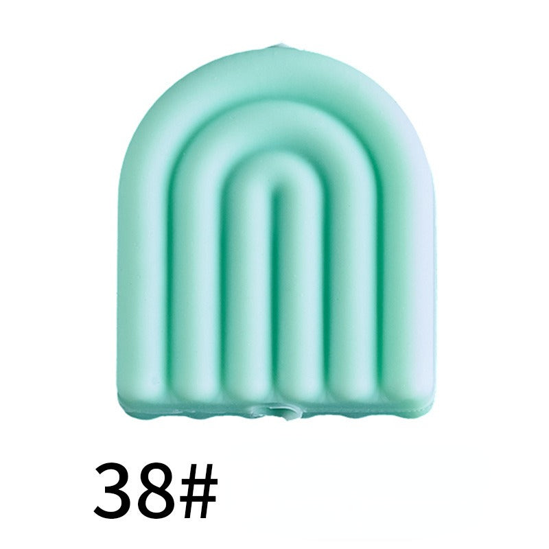 20pcs Silicone Focal Beads Arch Solid Color Design 14