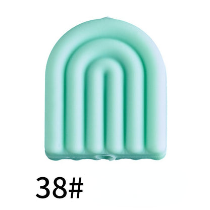 20pcs Silicone Focal Beads Arch Solid Color Design 14