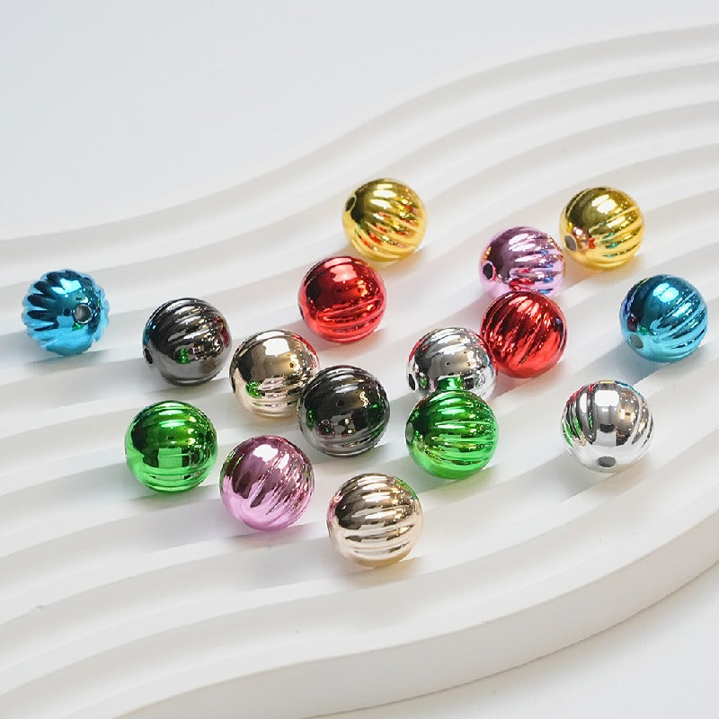 50pcs 14mm Pumpkin Acrylic Beads Silver Gold Black Red Pink Green Blue 10