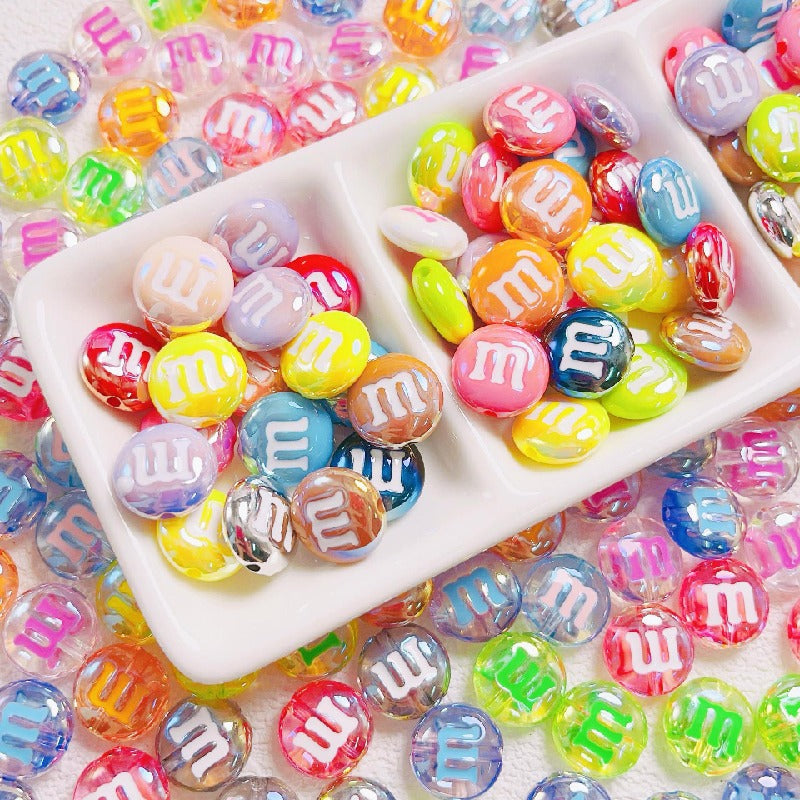 10pcs 14mm M Beans Acrylic Beads Jewelry Making Craft Supplies 3