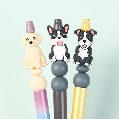 20Pcs Silicone 3D Focal Beads Cute Puppy Sitting Pose 9