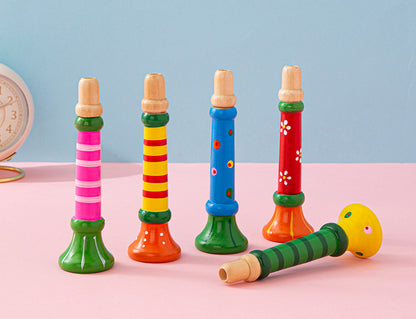 Wooden Small Horn Whistle Kids Musical Instrument Educational Toy 5