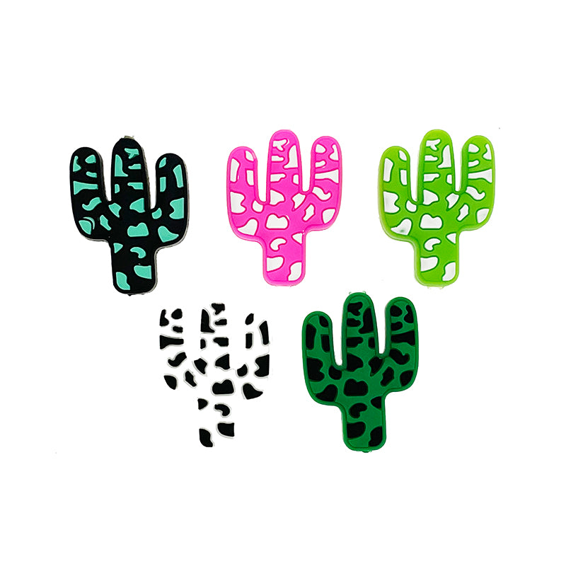 20pcs Silicone Focal Beads Cactus Cutout Center Design