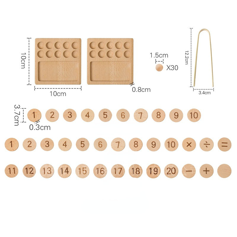 Wooden Arithmetic Shape Pairing Montessori Toys Educational 6