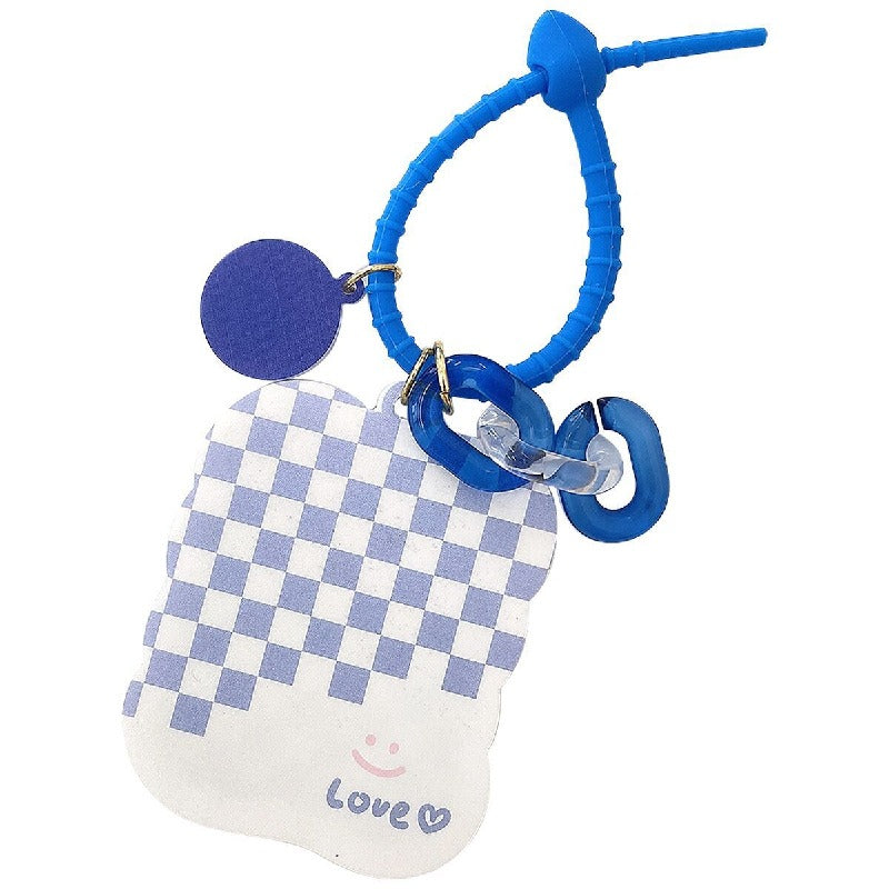 Acrylic Cartoon Bear Mirror Keychain Cute Charm Accessory 5