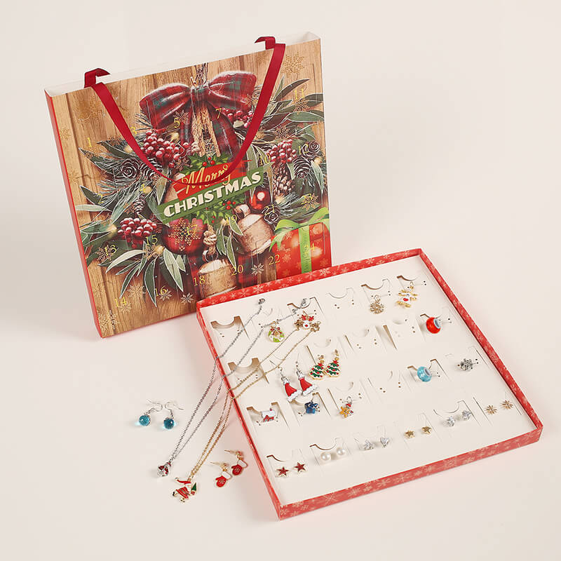 Christmas Jewelry Advent Calendar with 2 Necklaces and Pendants 24pcs 6