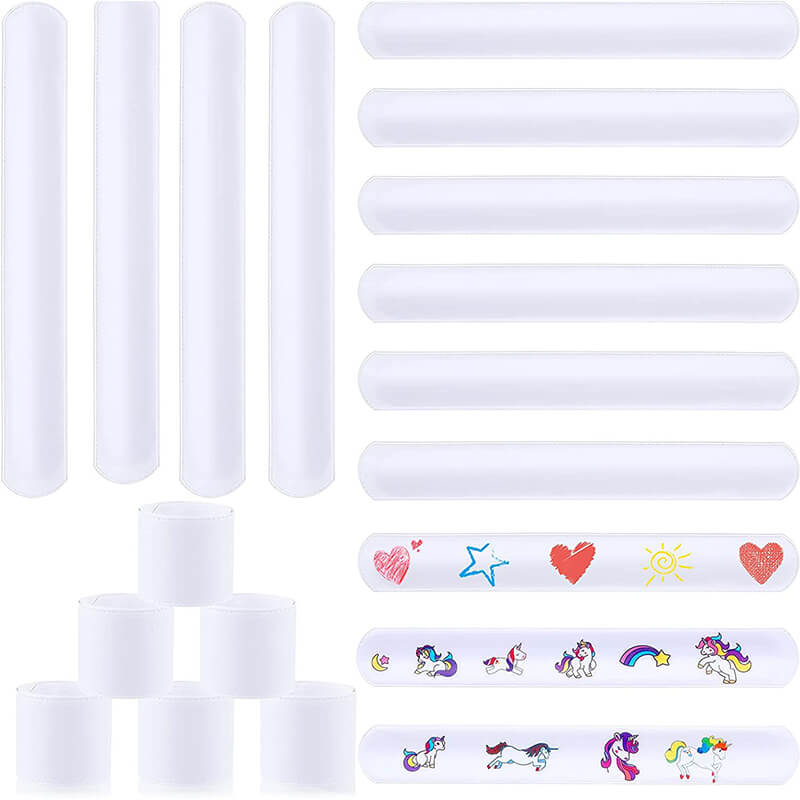 200pcs Slap Bracelets PVC Film and Iron Sheet Party Favors 22x3cm 6