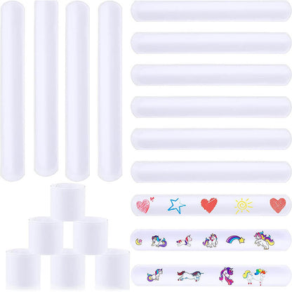 200pcs Slap Bracelets PVC Film and Iron Sheet Party Favors 22x3cm 6