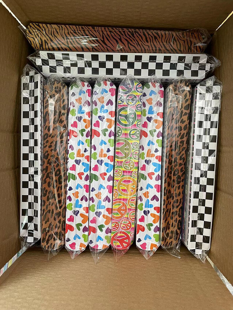 200pcs Slap Bracelets PVC Film and Iron Sheet Party Favors 22x3cm 15