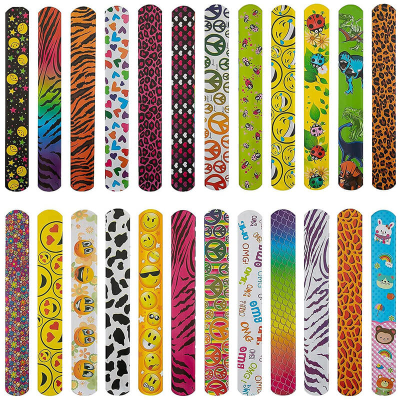 200pcs Slap Bracelets PVC Film and Iron Sheet Party Favors 22x3cm