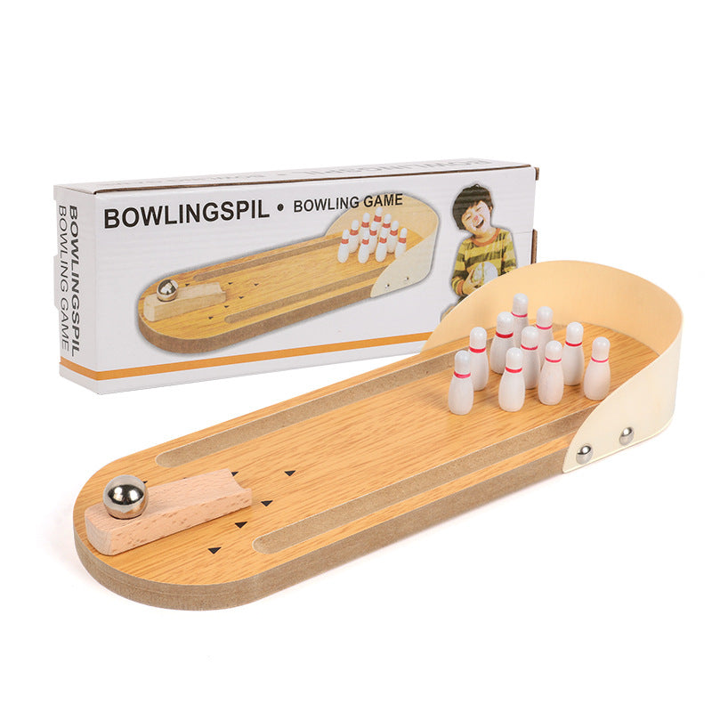 Wooden Mini Bowling Educational Toy for Kids 3