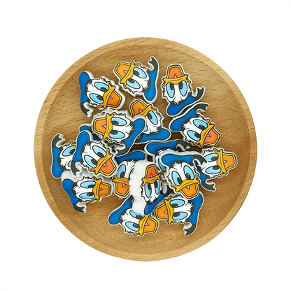 20pcs Silicone Focal Beads Blue Alien Character Large Ears Face Detail 3