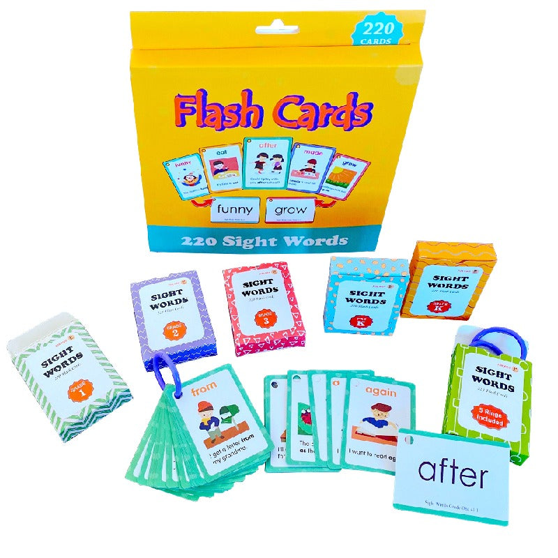 Educational Flash Cards High-Frequency Vocabulary for Kids 220pcs
