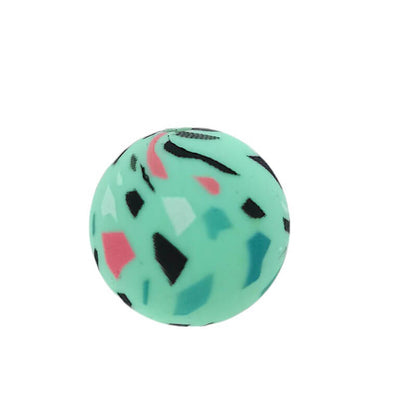 50pcs 15mm Terrazzo Silicone Beads Printed Design 12