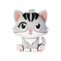 20Pcs Silicone 3D Focal Beads Dark Cat Sitting Pose 12