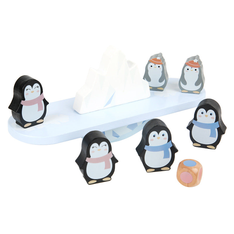 Wooden Penguin Balance Building Blocks Educational Toy